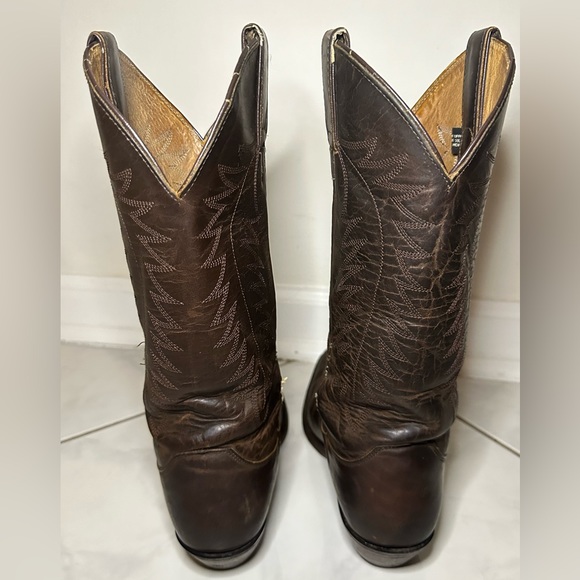 Justin’s Cowboy Boots 8C Style 4935 Pointed Toes 13.5” Brown Pointed Toe - Picture 5 of 12